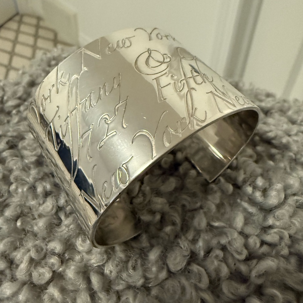 Tiffany & Co. Sterling Silver Love Notes Wide Cuff Bracelet | 727 Fifth - Picture 6 of 9